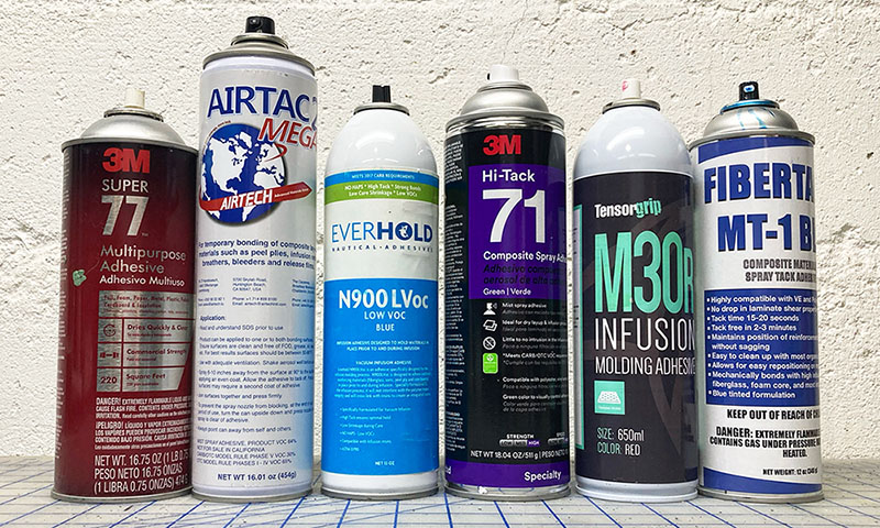 cans of spray adhesive